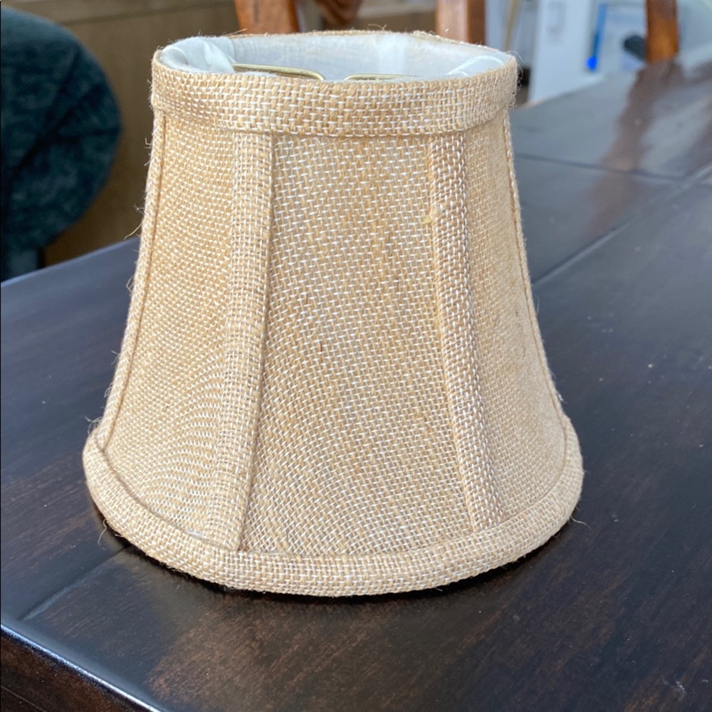 6 Elegant Tan Burlap chandelier shades